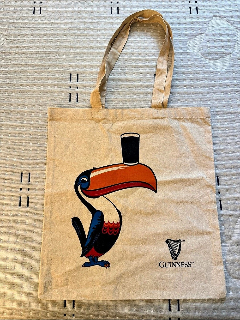 Guinness Toucan Graphic Canvas Tote Brown
